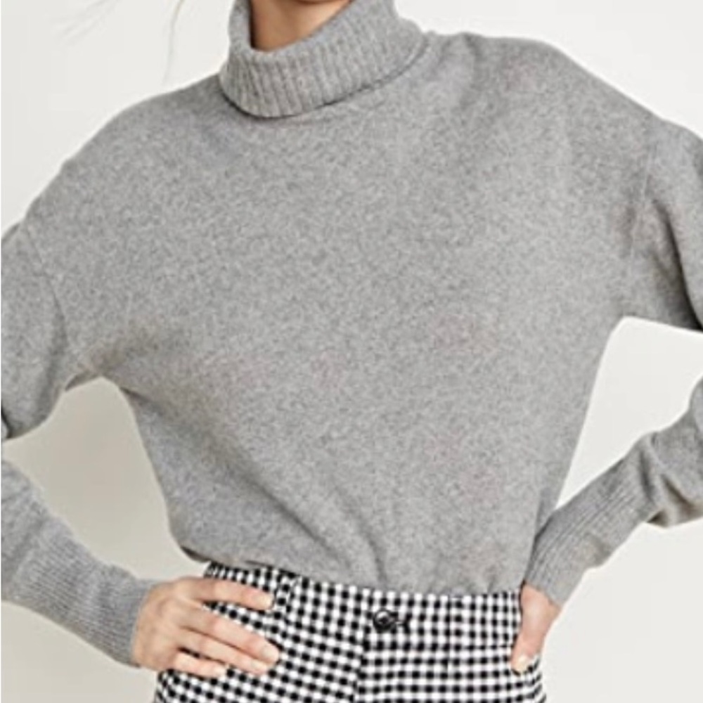 NWT Reformation Cashmere Blend Grey Heather Turtleneck Sweater XL